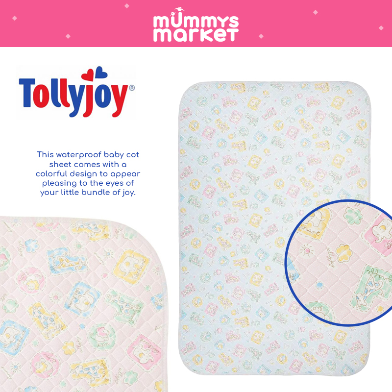 Tollyjoy PVC Cot Sheet 55x95cm - Blue/Pink